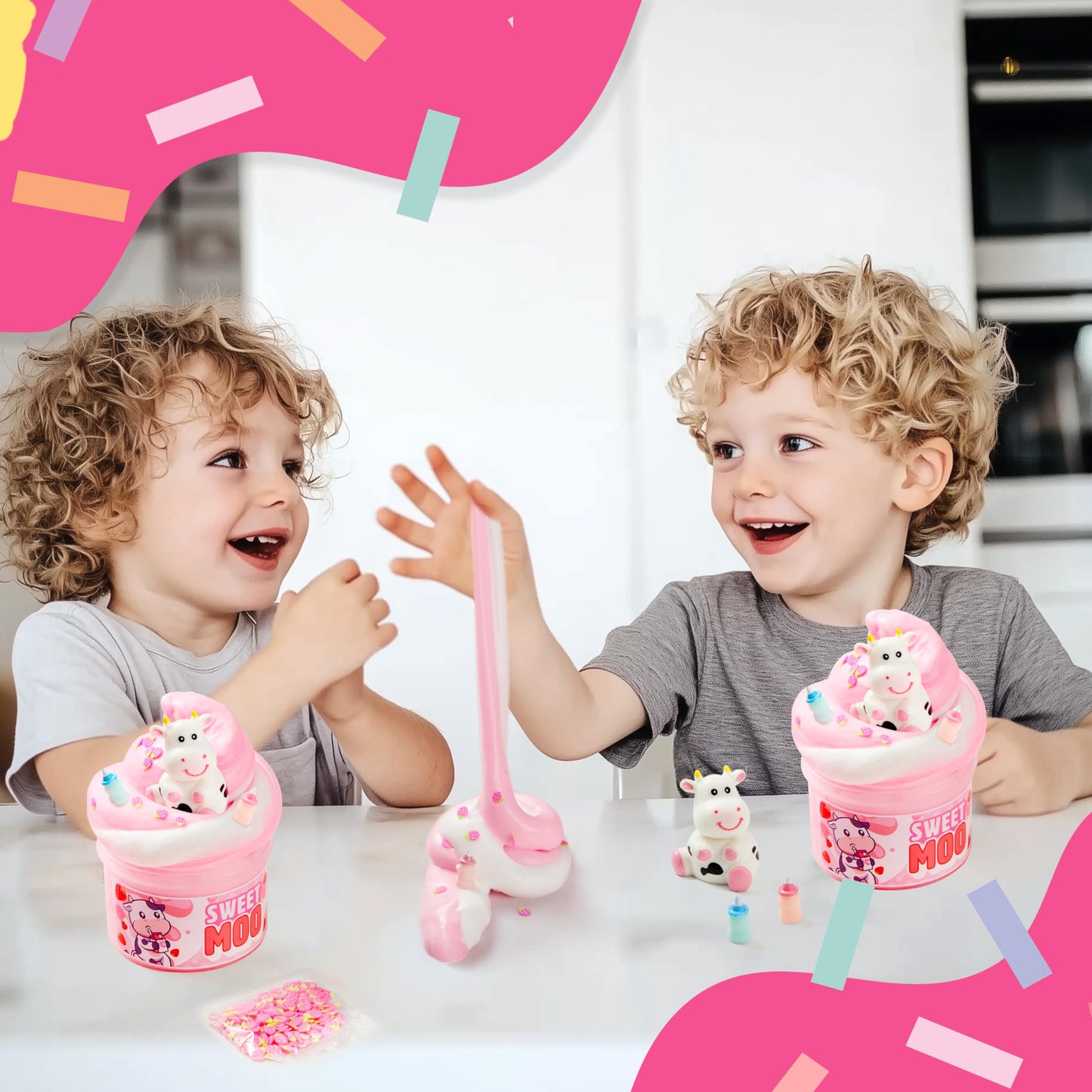 JOYIN Strawberry Milk Cow Slime - Soft, Non-Sticky, Mess-Free, Stress Relief Butter Slime Toys for Kids Classroom Reward, Boys a