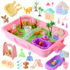 Sikmcle 36 Pcs Pet Sensory Bin Moldable Sensory Sand Kit Pet Play Set And Sandbox With Lid Dog And Cat Toddler Toys For Kids Pet