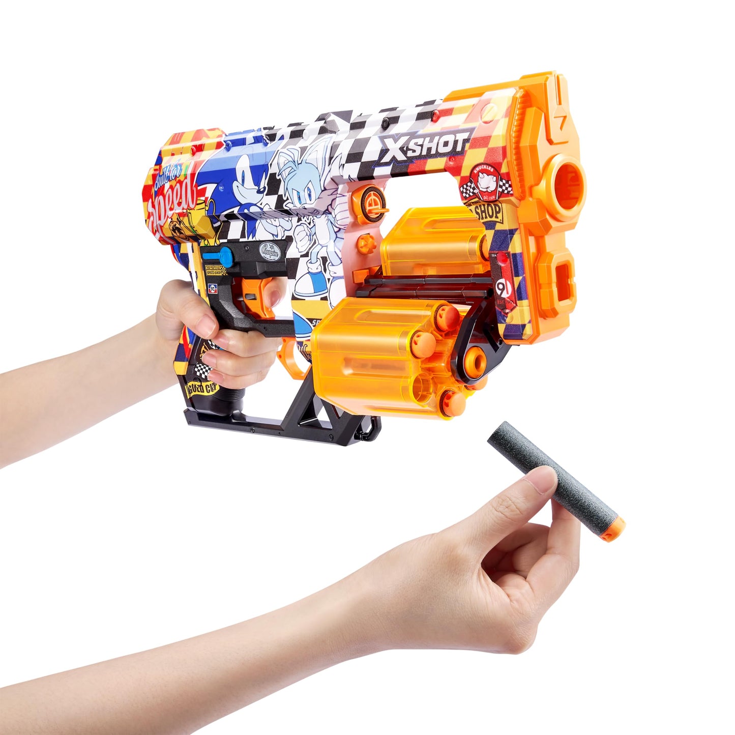 X-Shot Skins Dread Sonic Super Speed Blaster With 24 Darts - Malice Skin By Zuru, Double Rotating Barrels, Air Pocket Dart Technology, Toy Foam Blaster For Kids, Teens And Adults