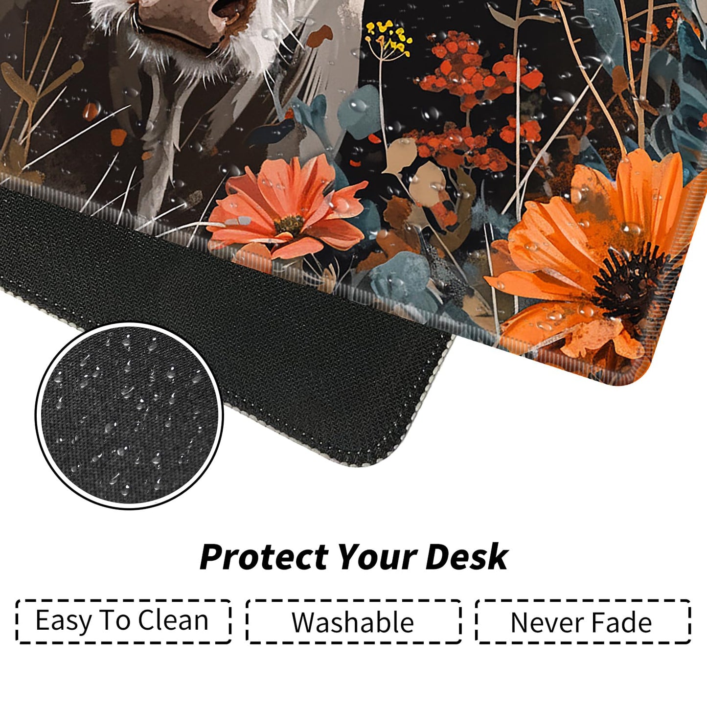 Cow And Flower For Mtg & Tcg Playmat Mouse Pad,Bfdhgqzc 24'' X 14'' Game Mat For Mtg/Rpg/Ccg Trading Card Game Playmats Table Ma