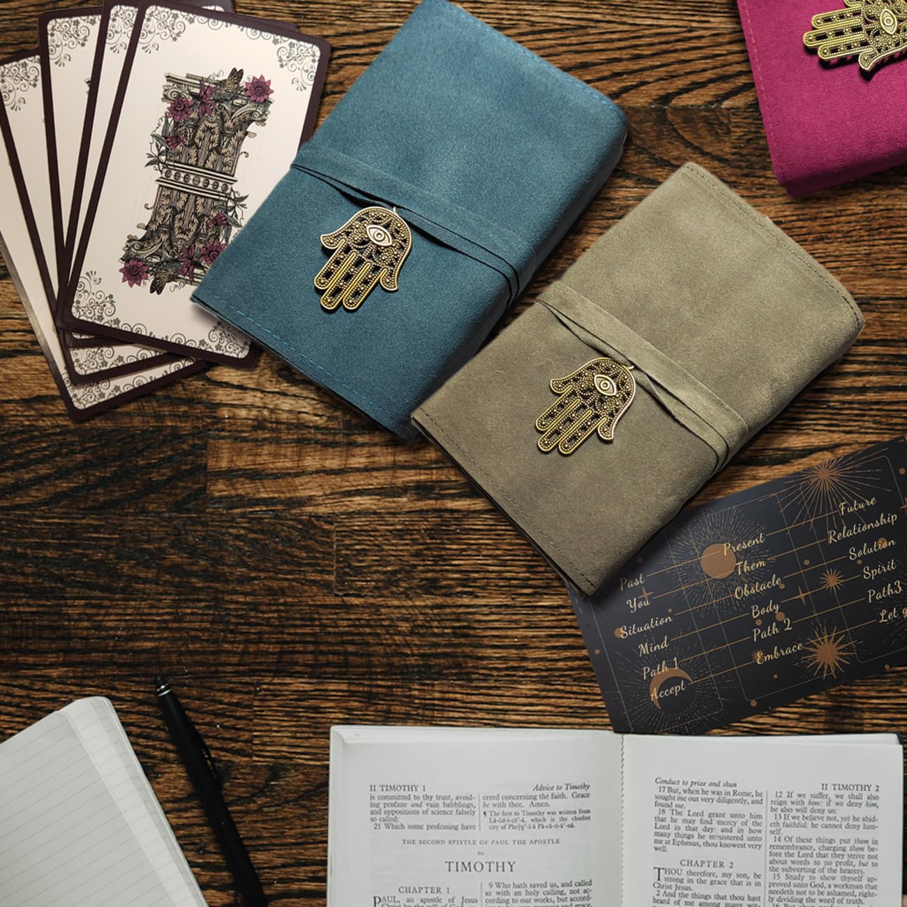 Knana 5Pcs Tarot Card Holder - Velvet Tarot Card Storage Bag, Tarot Bags And Pouches, Tarot Accessories - Palm