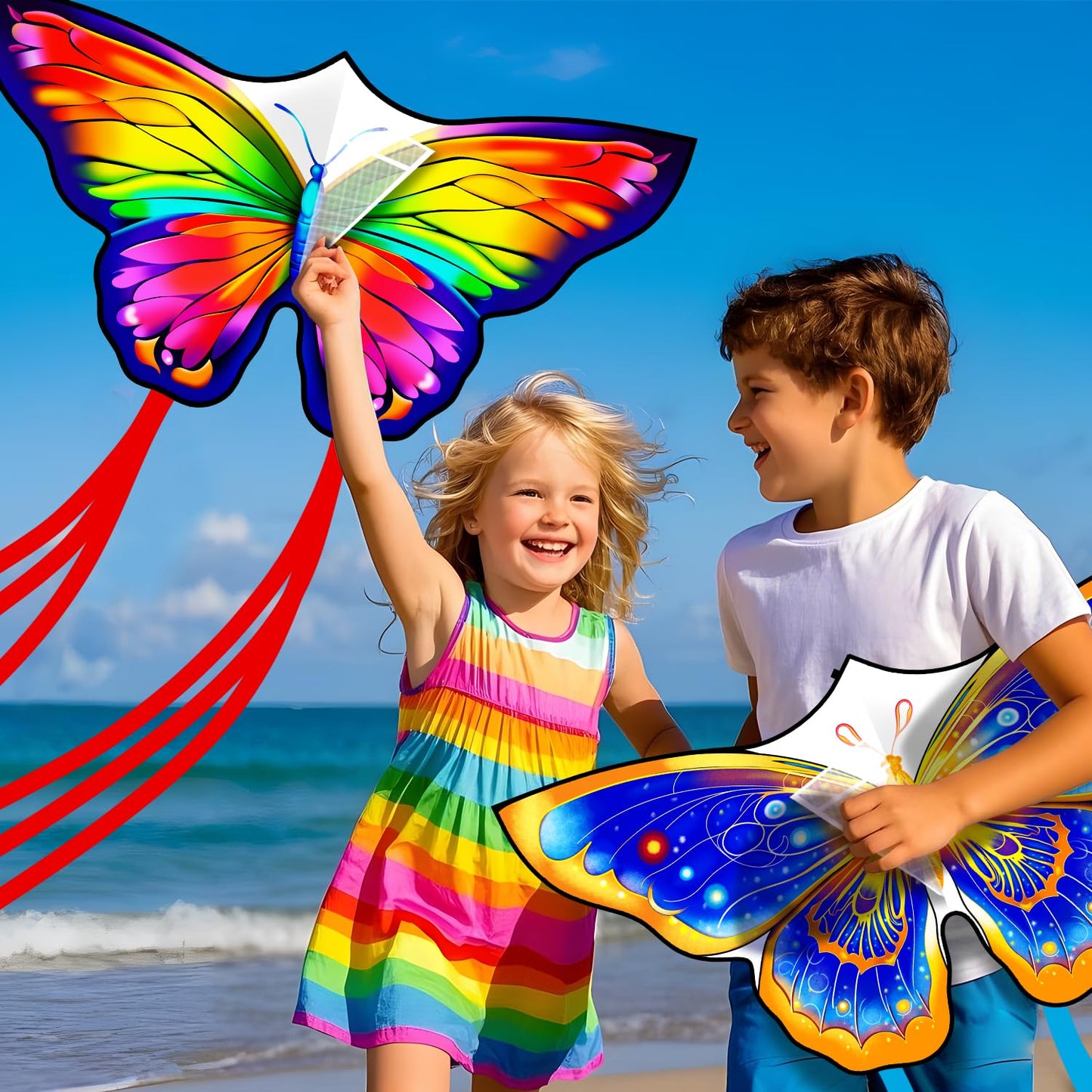 2 Pack Kites For Kids-Small Butterfly Kite For Kids Ages 8-12 Easy To Fly, Beach Kites For Beach Park Outdoor Activities, Gifts