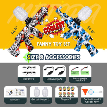 Metira 2 Set Splat Launcher Toy, Double Model Splatter Toy For Outdoor Activities Team Game, Christmas, Halloween, New Year, Bir