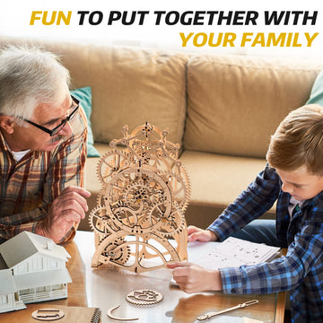 Rokr 3D Wooden Puzzles Diy Clock Kits For Adults To Build Wood Model Building Kit Unique Birthday Gift Pendulum Clock