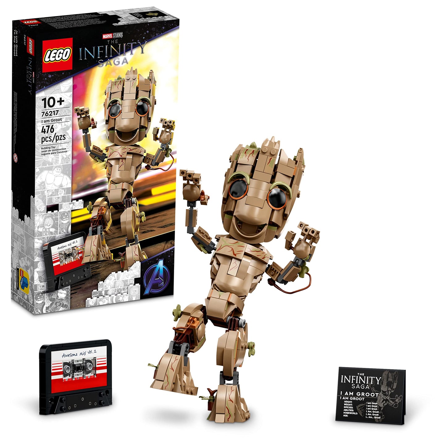 Lego Marvel I Am Groot 76217 Building Toy Set - Action Figure From The Guardians Of The Galaxy Movies, Baby Groot Model For Play And Display, Great For Kids, Boys, Girls, And Avengers Fans Ages 10+
