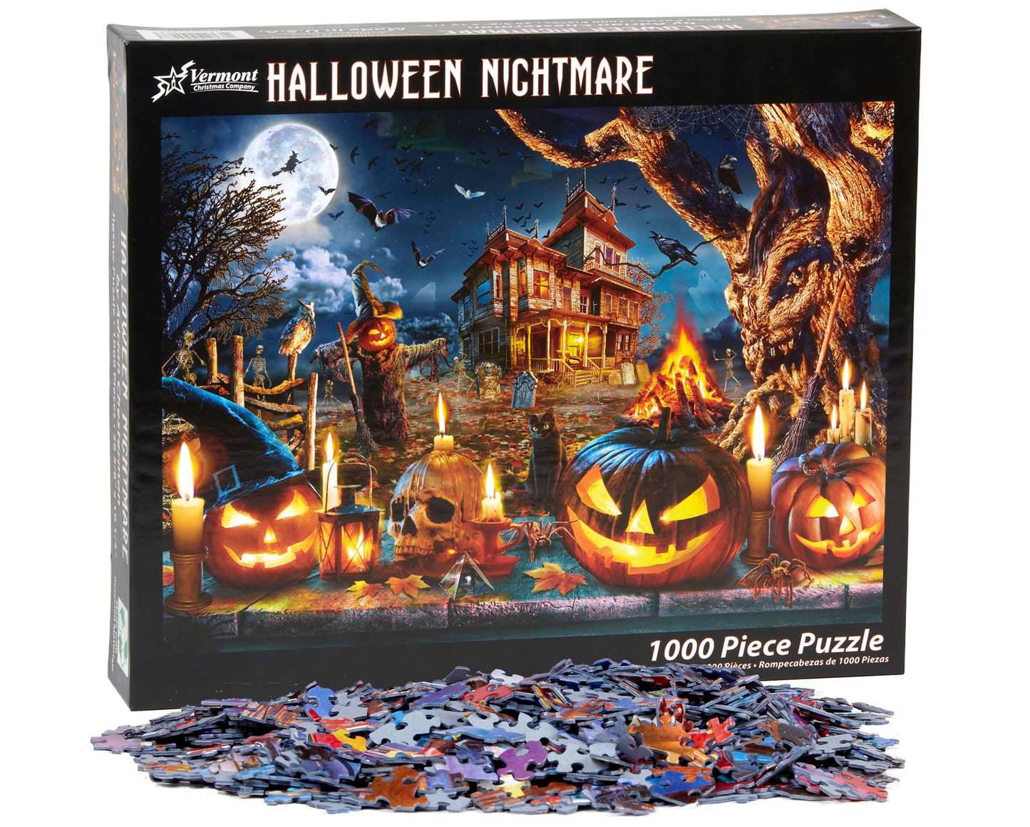 Vermont Christmas Company Halloween Nightmare Jigsaw Puzzle, 1000 Piece, Puzzle Board, Halloween-themed, Model VC1269