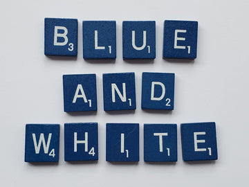 Planet Xpress Wood Scrabble Tiles Set 100 Tiles-Game Replacement,Scrapbooking,Crafts,Messages,Etc. (1 Set (100 Tiles),Blue)