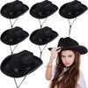 Hercicy Cowboy Hat, 6 Pack Kids Western Hat Cowgirl Hat Cowboy Hat For Boys Kids Girls Dress Costume Clothes, Party Supplies (Bl