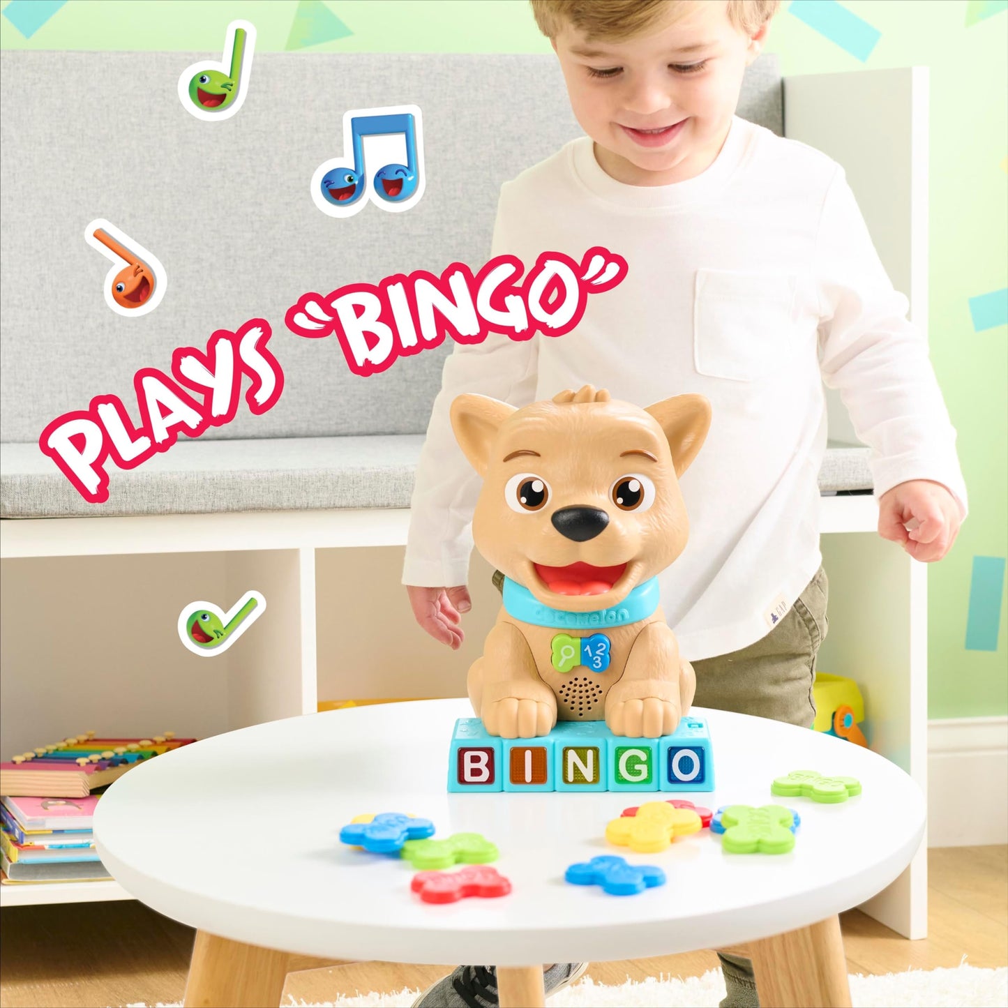 Just Play Cocomelon Count & Learn Bingo, 11-Pieces, 40+ Learning Phrases, Early Learning And Education, Kids Toys For Ages 18 Month