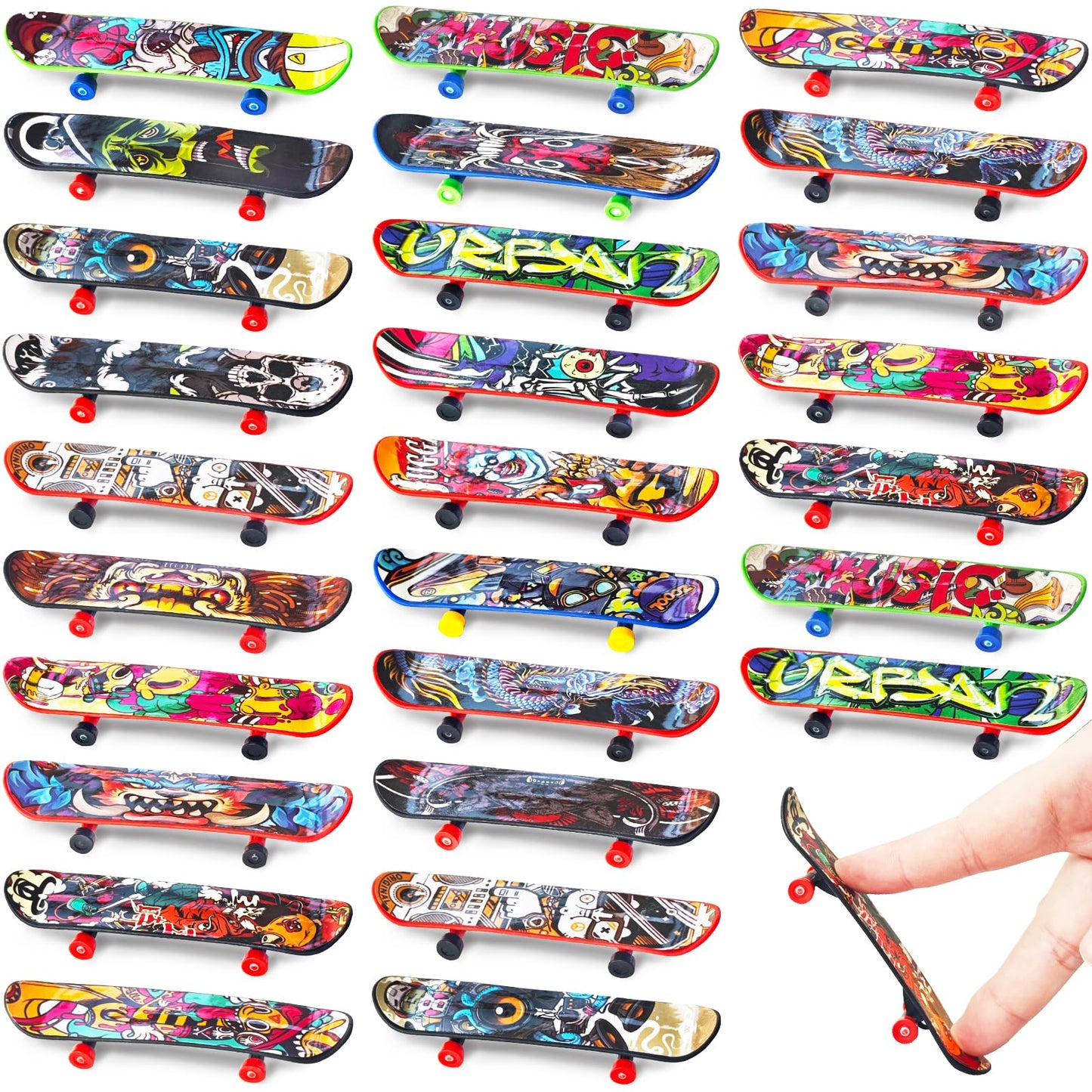 50 Pcs Mini Finger Skateboards,Valentine'S Day Fingerboards Set,Mini Skateboards For Kids Classroom Exchange Gift Birthday Goodi