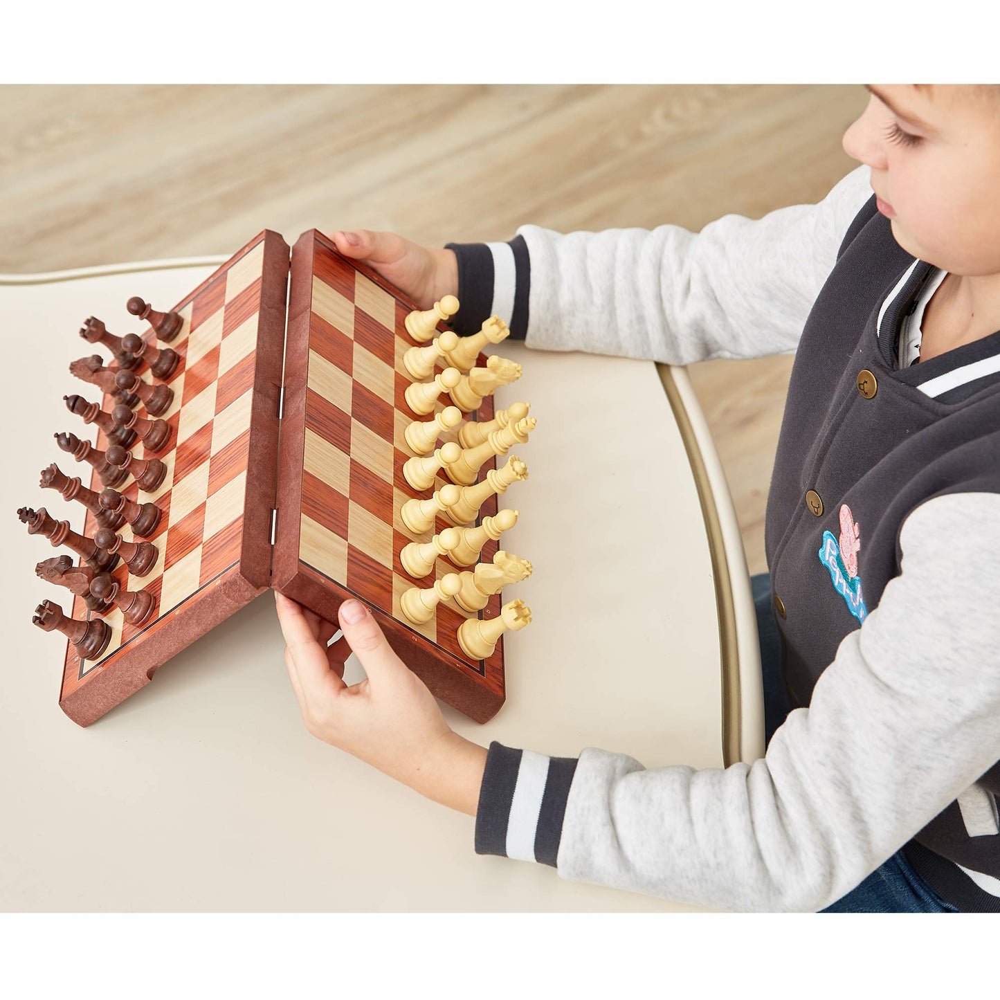 Magnetic Travel Chess Set 12 Inches Folding Chess Board With 2 Portable Bags For Pieces Storage, Gift For Kids Adults Chess Lovers And Learners