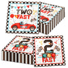 Two Fast Birthday Party Napkins,40Pcs Race Car 2Nd Birthday Party Napkins Disposable Race Car For Napkins Two Years Old Party Ba