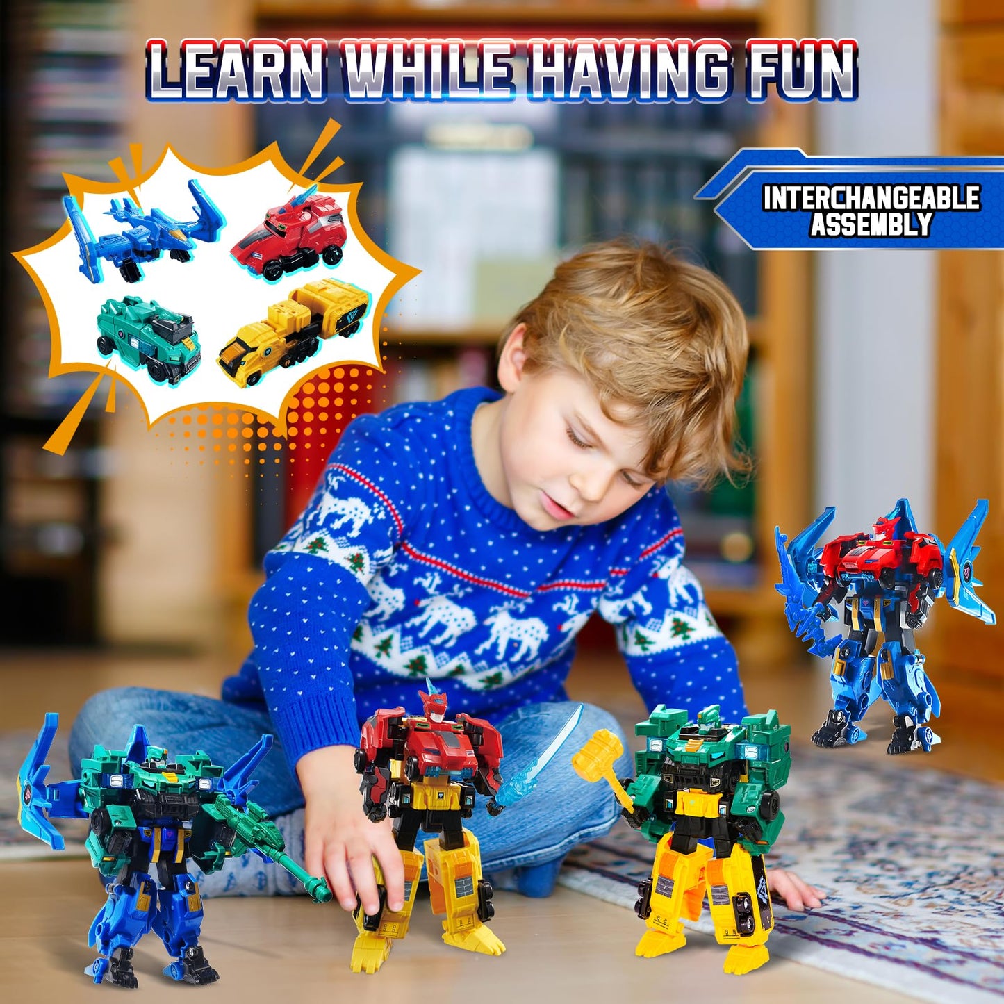 Quantum Heroes Dinoster Transforming Toys, 2-In-1 Transforming Robot Raptor Tron, 7.48-Inch Action Figure Children'S Robot Toy,