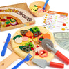 lalalark Play Food Toddler Toy - Pizza Toy with 18 Toppings - Pretend Play Cutting Food for Kids - Craft 'n Crust - Interactive