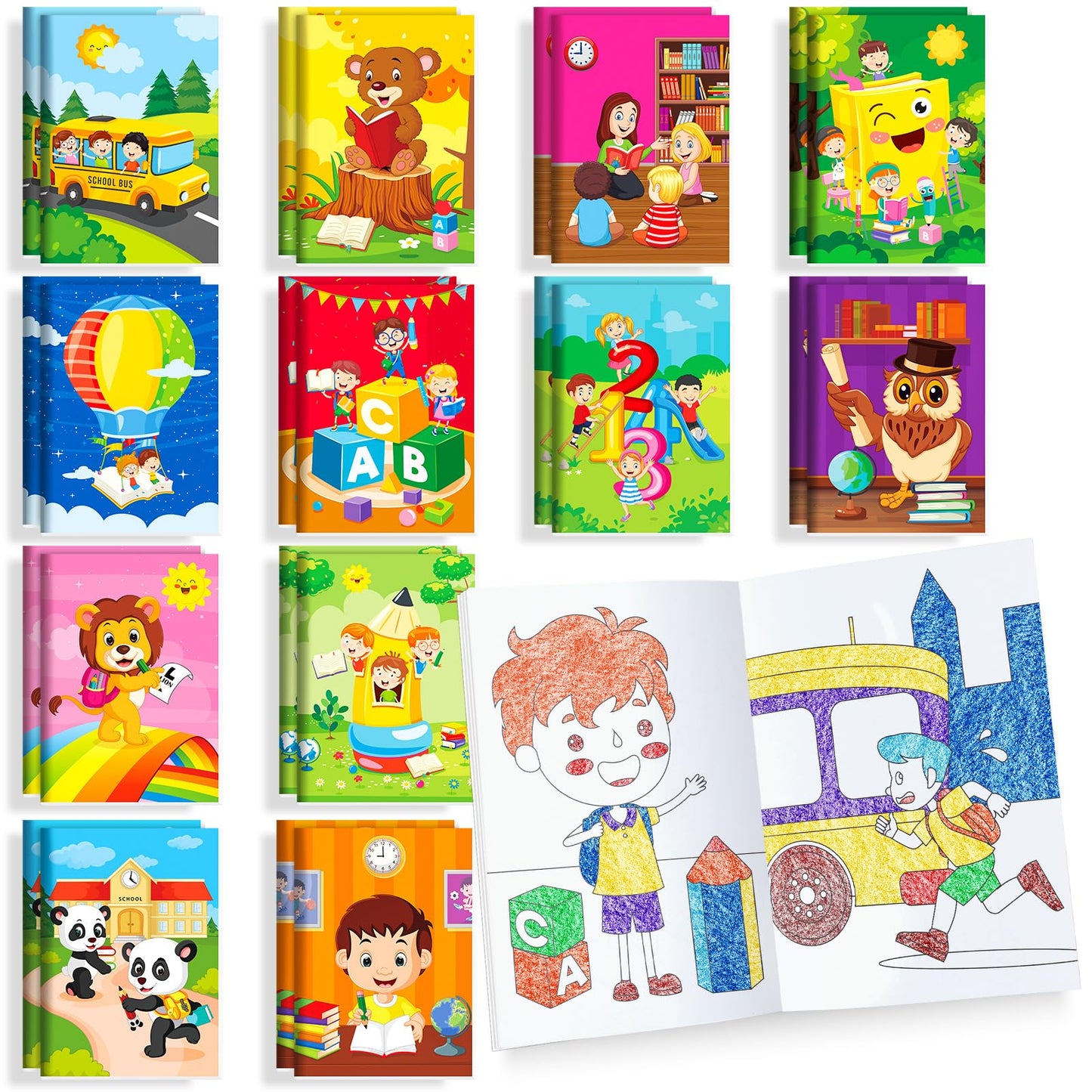 Benlouis 24 Preschool Kindergarten Mini Coloring Books For Kids Graduation Party Favor Gift Small Activity Books Bulk For Studen