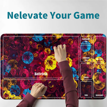 Rwutytiul Roses Card Playmat 24 X 14 Inch With Tube Bag, Card Gameplay Playmat With Zones Commander Deck Board Mtg Rpg Ccg Tcg C