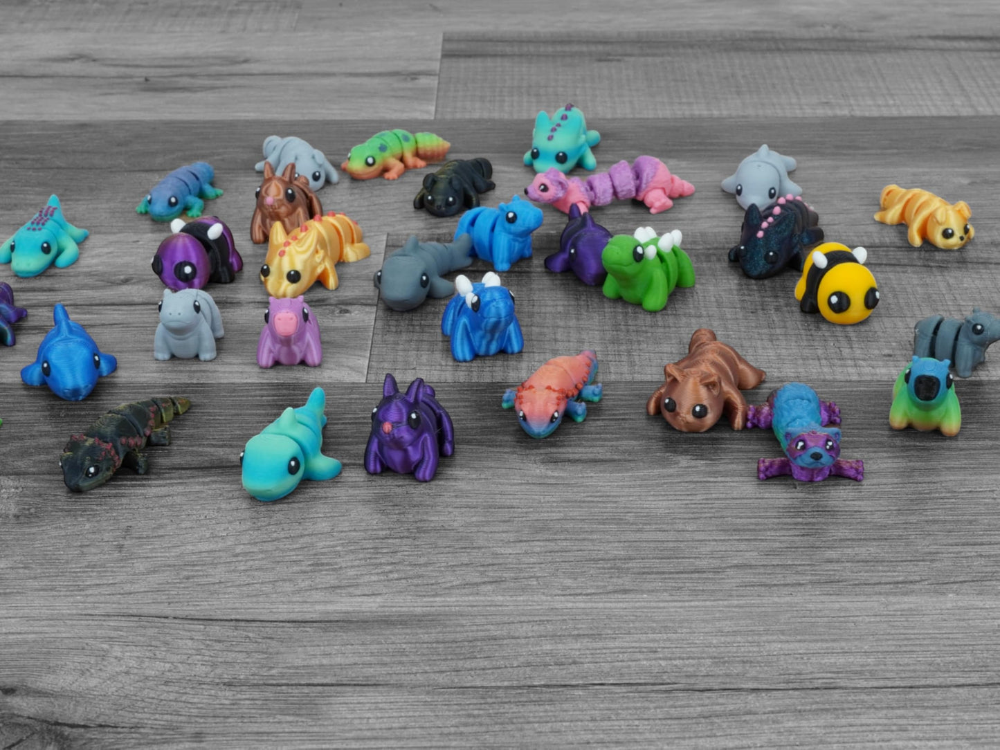 Articulating Mini Animal Fidget Toy Mystery Pack | Cute 3D Printed Desk Toy For Stress Relief | Eco-Friendly | Made In Usa (10 P
