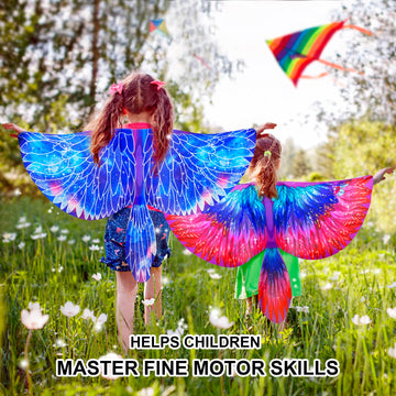 Irolewin Bird-Wings-Costume For Kids And Headband, Eagle-Parrot Dress-Up-Wings For Girls Boys Halloween-Party Favors (Star)