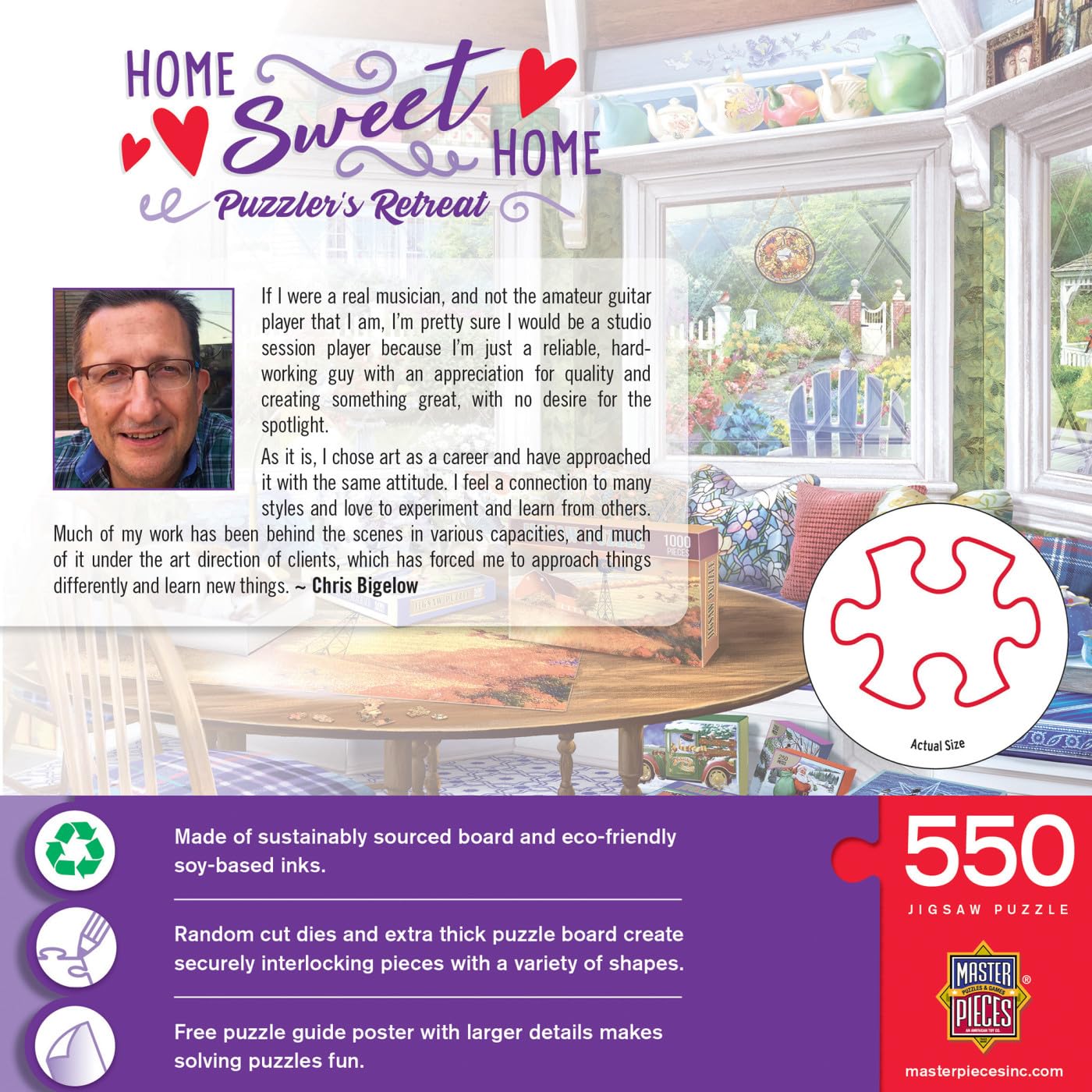 Masterpieces 550 Piece Jigsaw Puzzle for Adults and Family - Puzzlers Retreat - 18x24