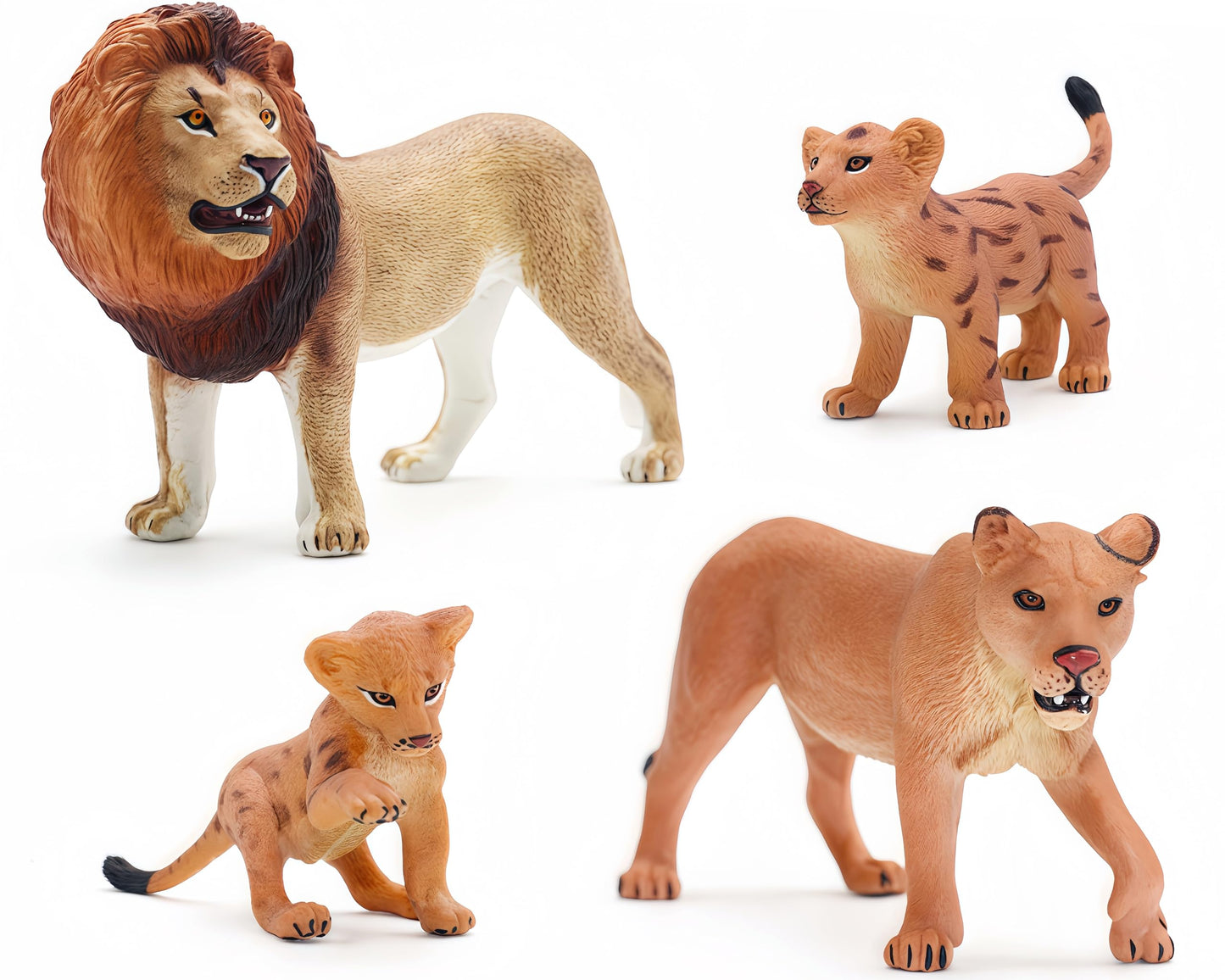 Gemini&Genius Lion Family Toys For Kids, Safari Lion Animal Toy Figures, Wildlife Family Lions Action Figures, Great For Educati
