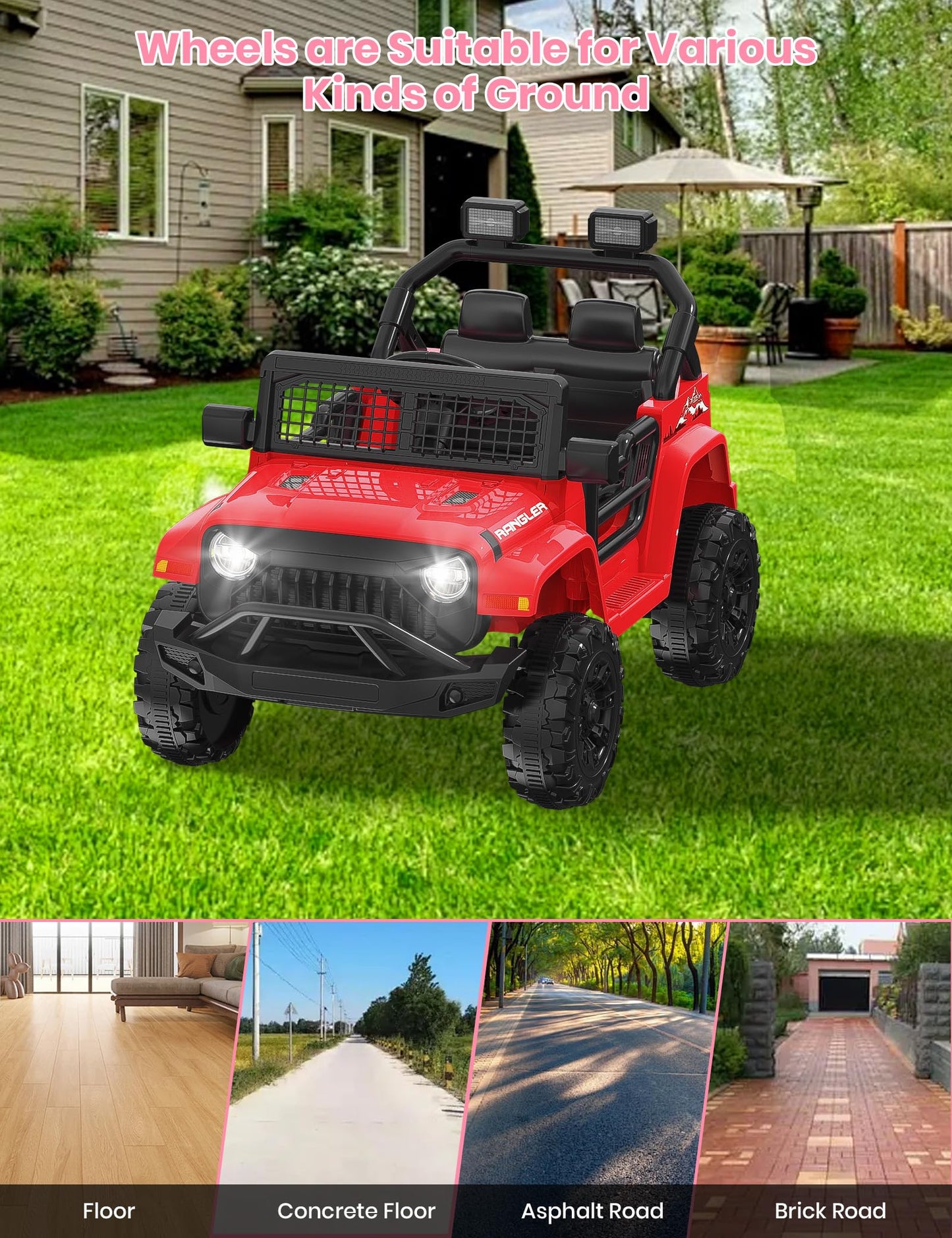 Ride On Truck Car 12V Kids Electric Vehicles W/Parent Remote Control, Battery Powered Toy Suv Truck W/Safety Belt,Forward And Re