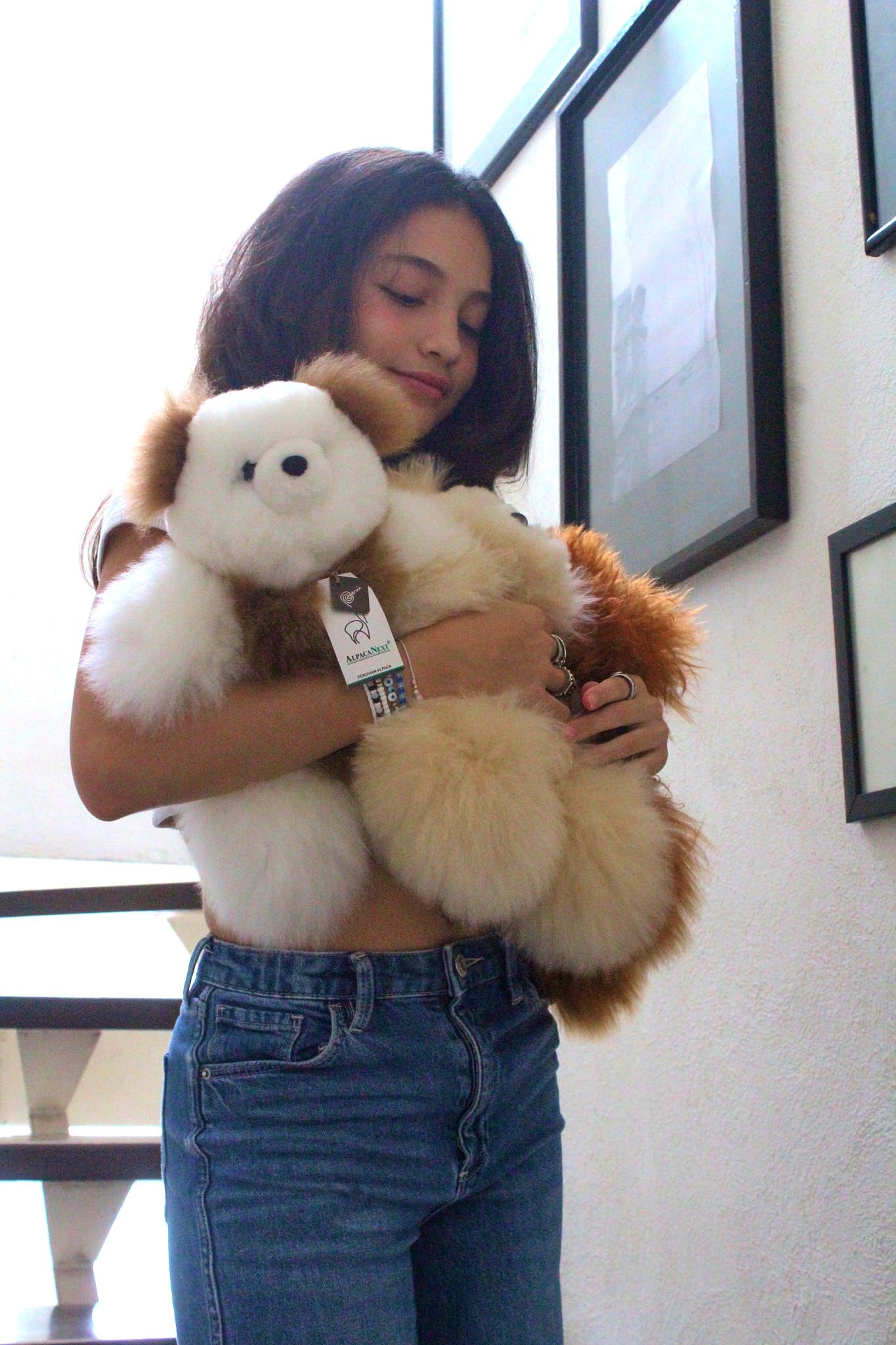 AlpacaNext Soft and Cuddly Baby Alpaca Teddy Bear - 18 inch. enhanced Alpaca Stuffed Animal Handmade on Genuine Alpaka Fur. Cute Bear (18 inches Brown)