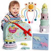 Buddy And Belle Montessori Toys For 1+ Year Old - Stacking Rings Baby Toy - Crab Pull String Toy - Baby Stacking Cups - Animal P