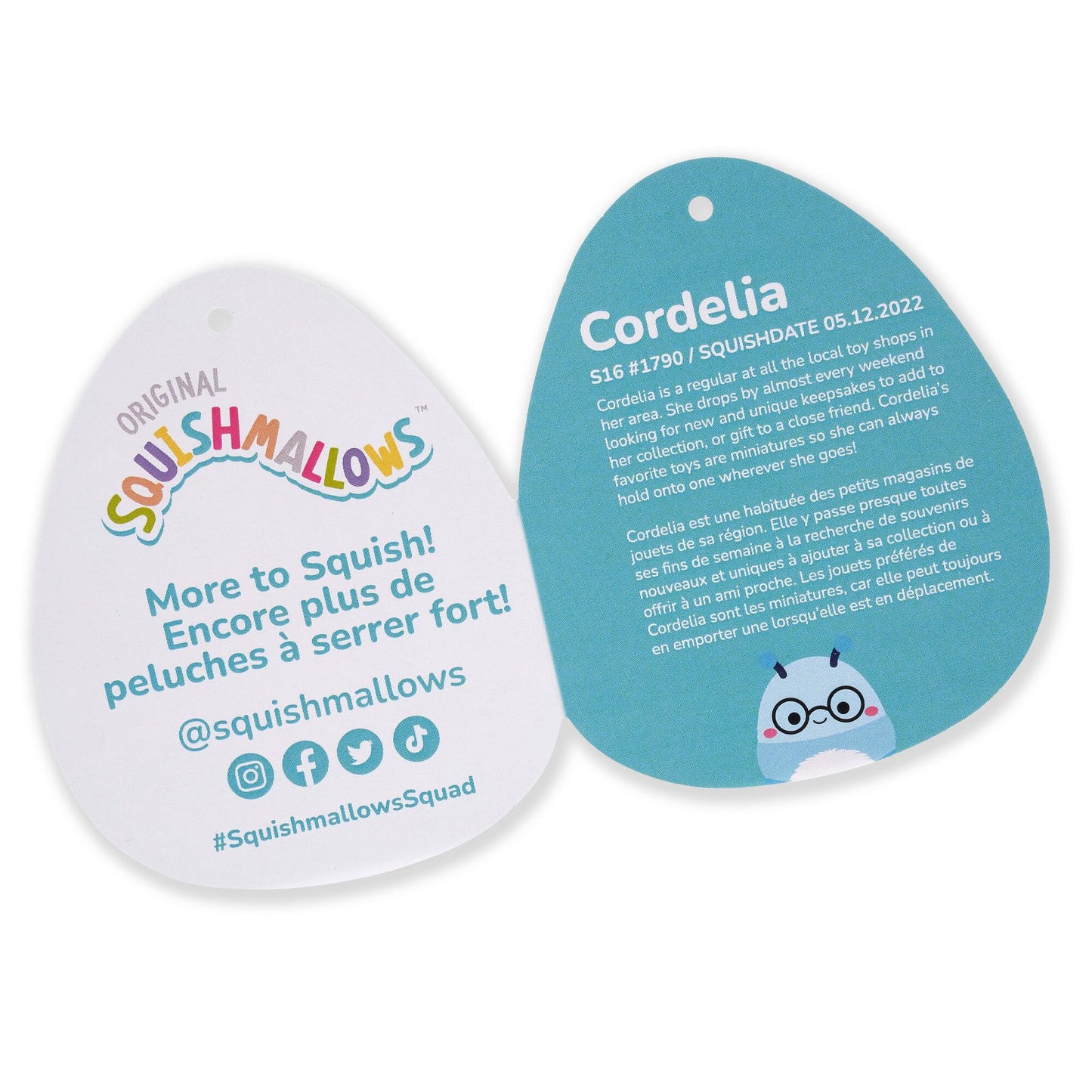 Squishmallows Original 16-Inch Plush Cordelia Blue Bookworm - Soft, Collectible Stuffed Toy by Jazwares