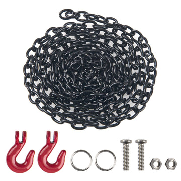 ShareGoo Mini Metal Trailer Chain with Tow Hook Decoration Accessories Compatible with Axial SCX10 HSP 94180 RC4WD D90 Traxxas T