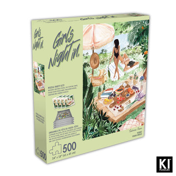 Girls Night in Jigsaw Party Kit Picnic by Sabina Fenn 18X24 by KI Puzzles 500 Piece Puzzle for Adults