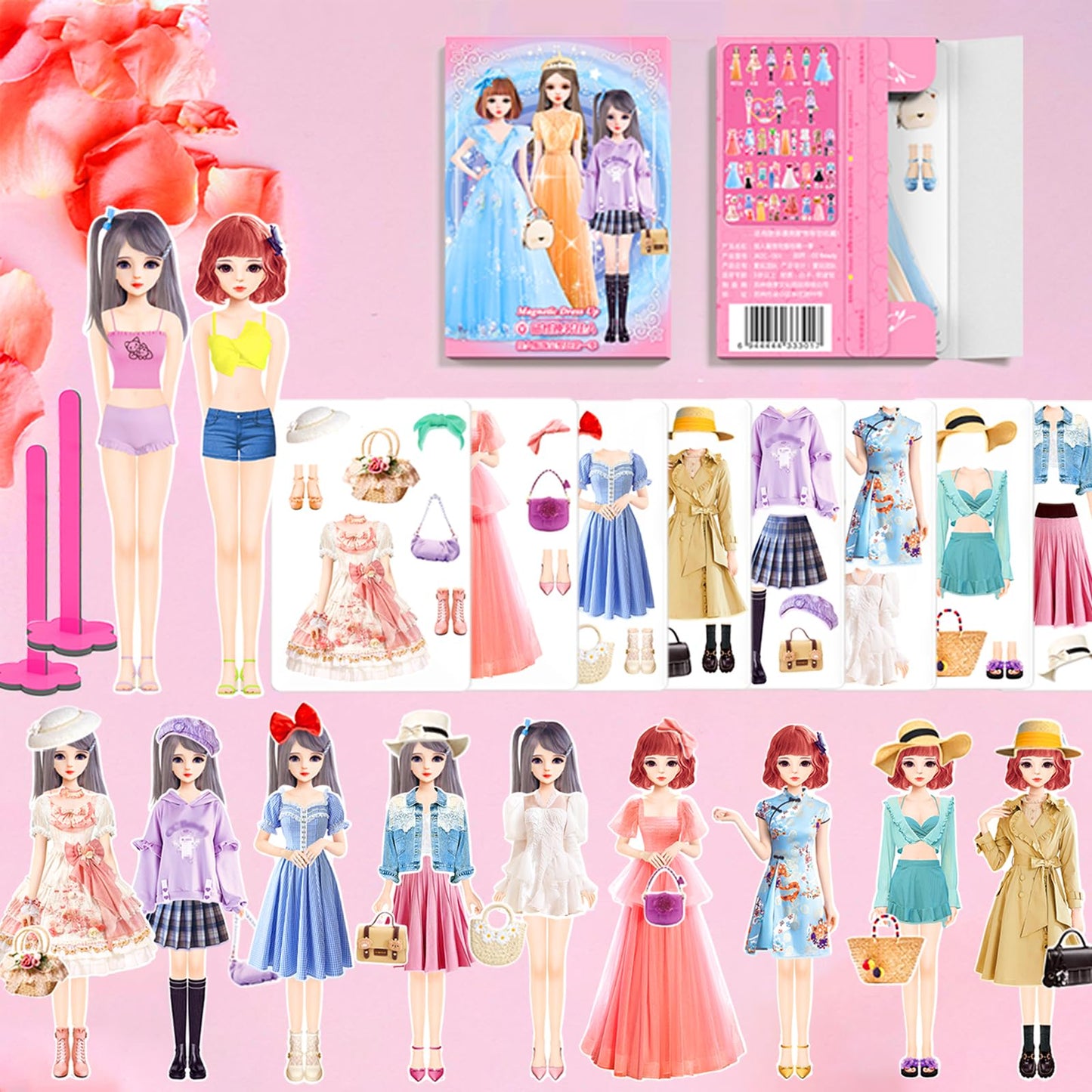 Magnetic Dress Up Dolls, Magnetic Doll Dress Up Kits Magnetic Paper Dolls Pretend Play Set For Girls Ages 4 Years And Up Kids Tr