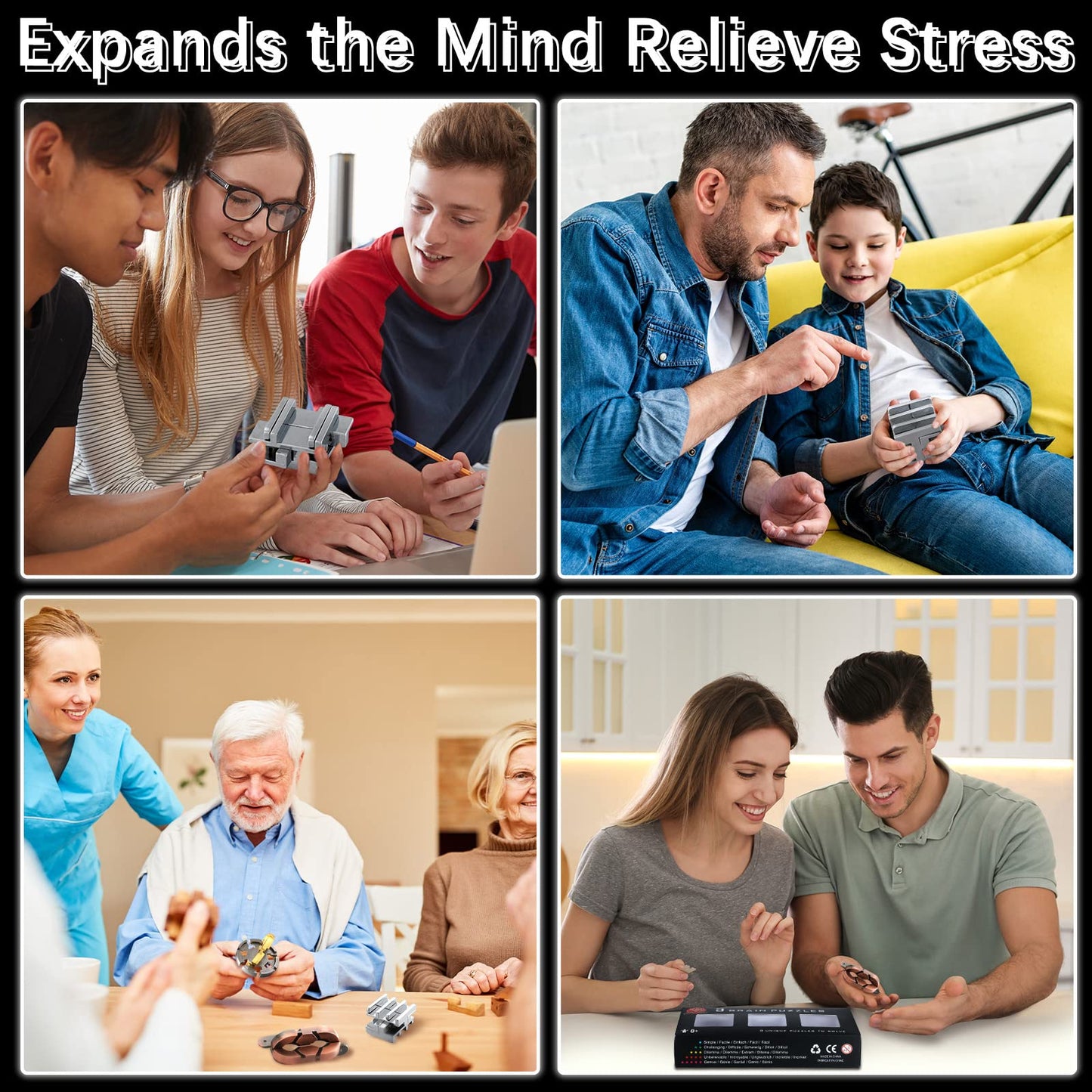 Brain Teaser Metal Puzzle Toys 3D Unfasten Interlocking Puzzle Games For Adults Teens Gifts (Stylish Style)