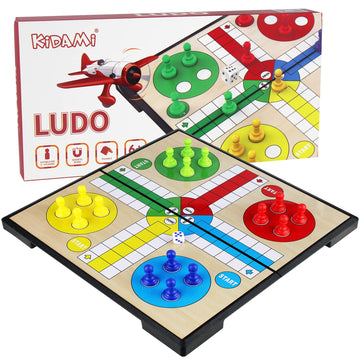 Kidami Ludo Magnetic Board Game Set, Childrens Family Ludo Learning Game For Kids And Adults(11.2X11.2 In )