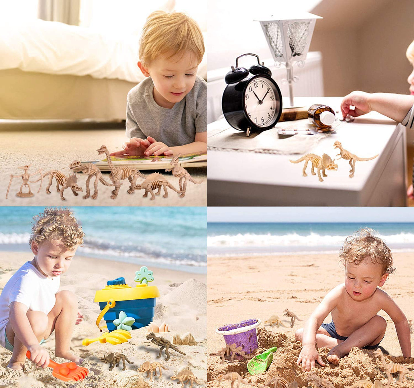 Ppxmeeudc 48 Pcs Dinosaur Fossil Skeletons Assorted Dinosaur Skeleton Toy Figures Dino Bones Educational Gift For Science Play Dino Sand Dig Party Favor Decorations