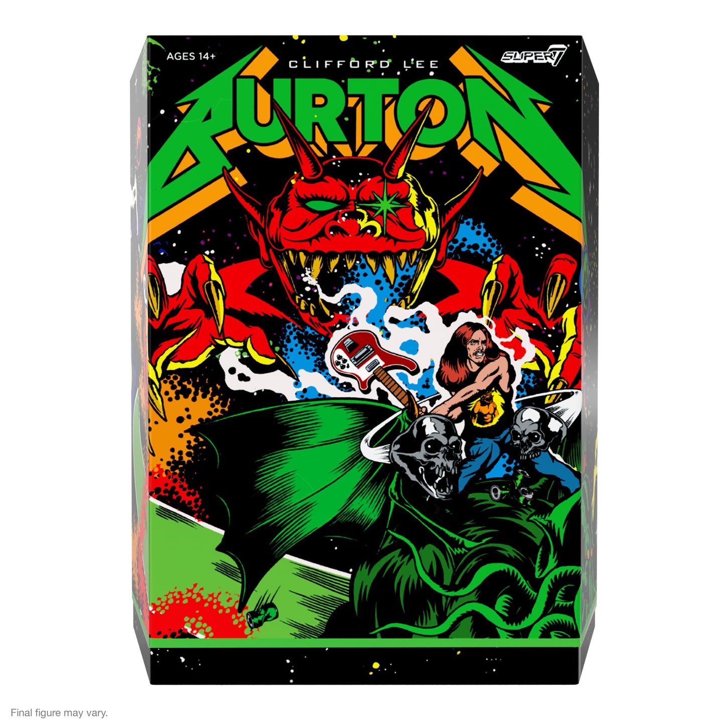 Super7 Ultimates! Cliff Burton (Superhero Poster) - 7' Action Figure With Accessories Heavy Metal Collectibles And Retro Toys