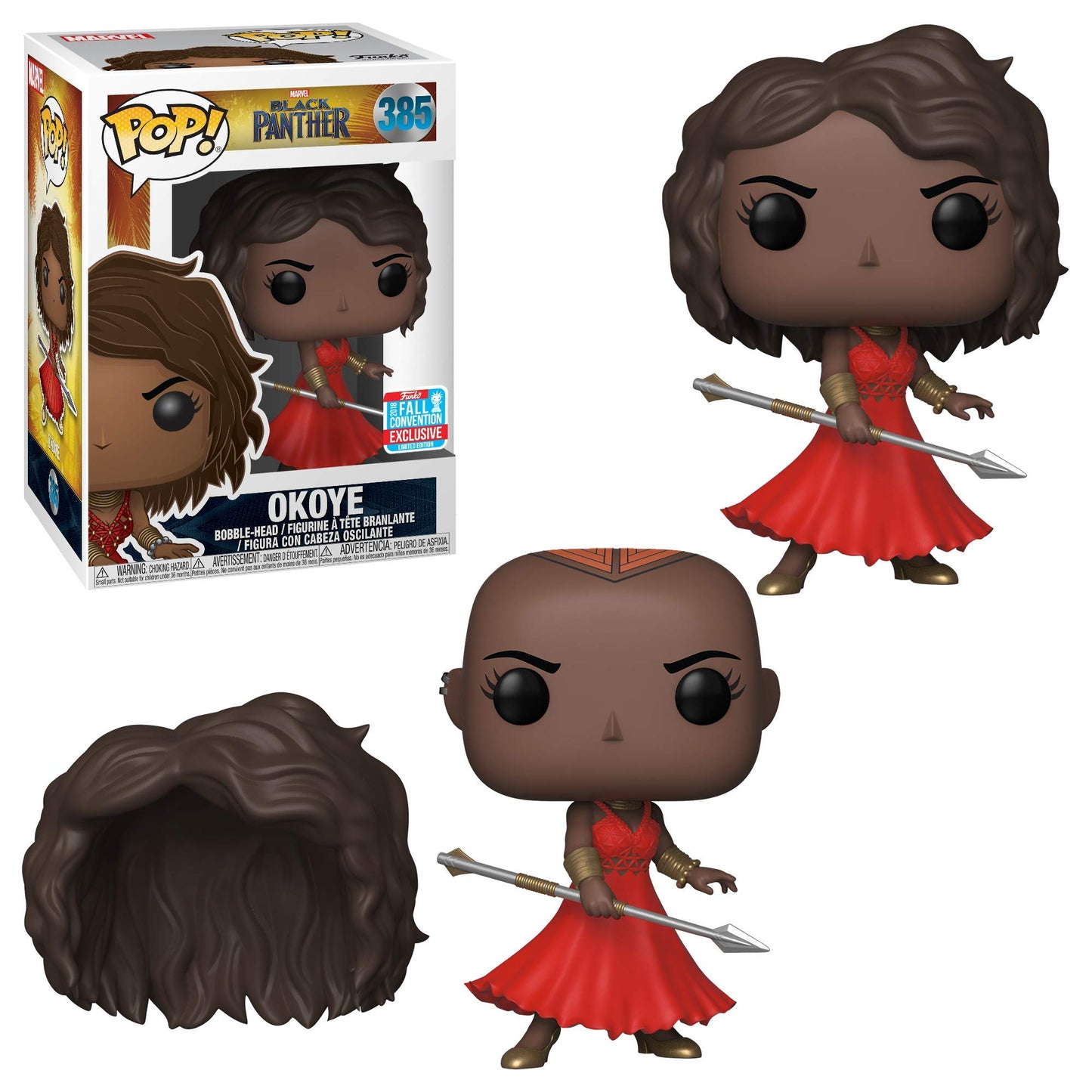 Funko Pop! Marvel Black Panther Okoye Figure, 3.75" Vinyl, Multicolor, Fall Convention Exclusive, Model 33152