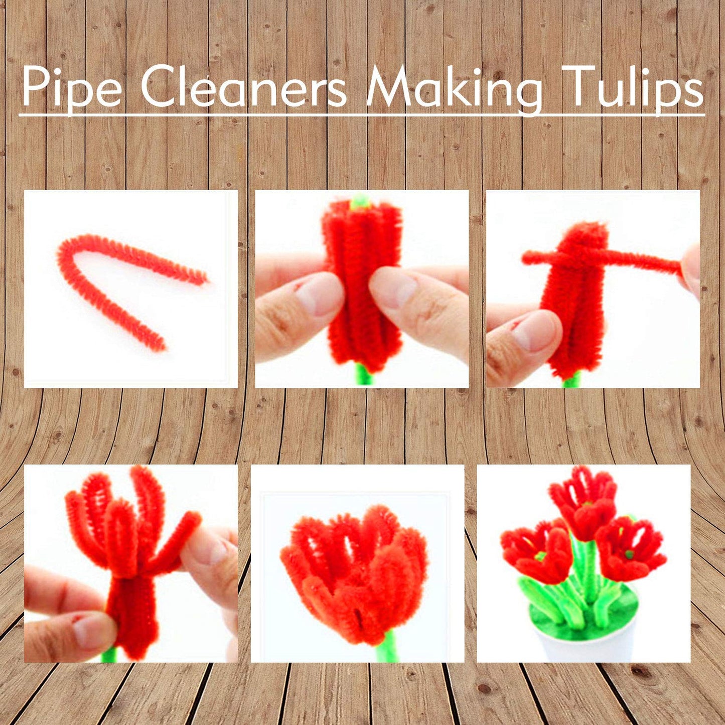 Waycreat 200 Pieces Pipe Cleaners Red Chenille Stem for DIY Art Craft Decorations (6mm x 12 Inch)