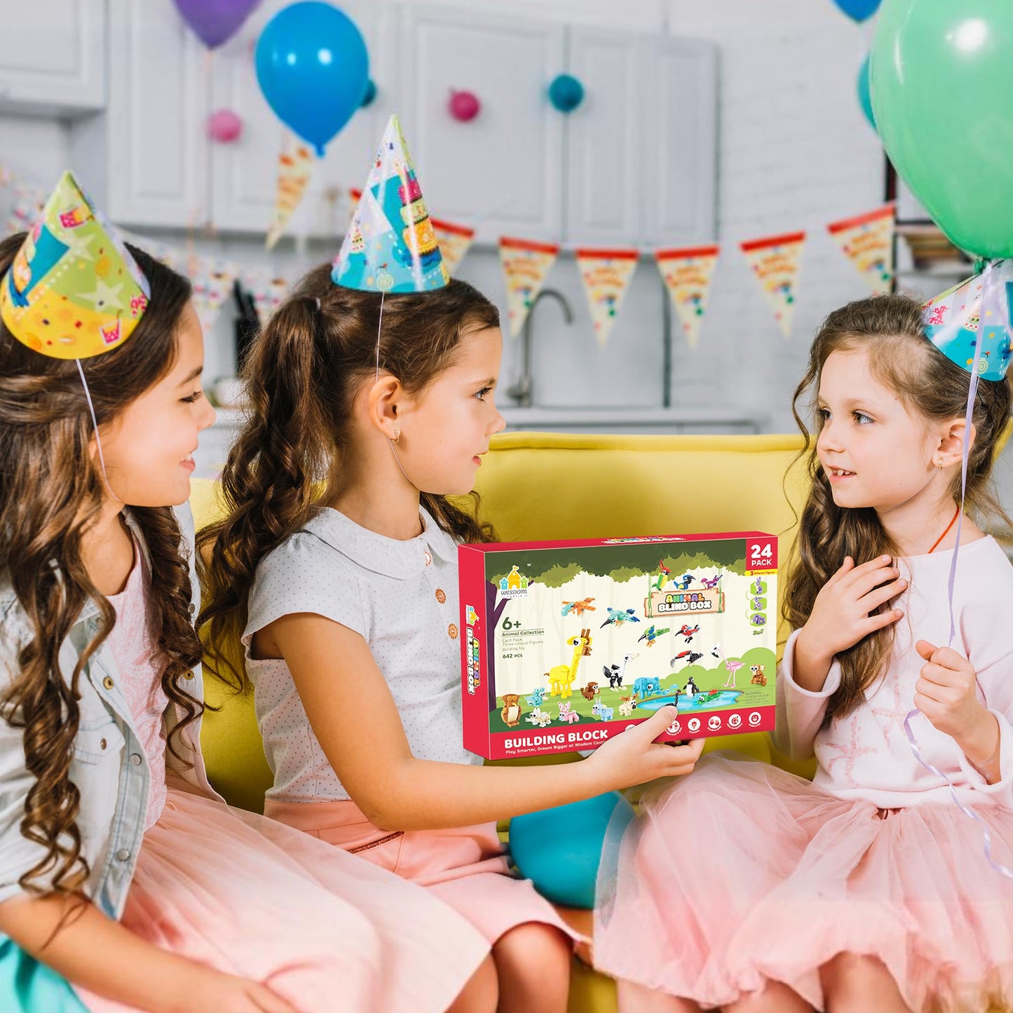 Party Favors For Kids | 24-Pack Animal Building Block Set, 3-In-1 Blind Box Surprise Toy With 72 Animal Models For Girls & Boys