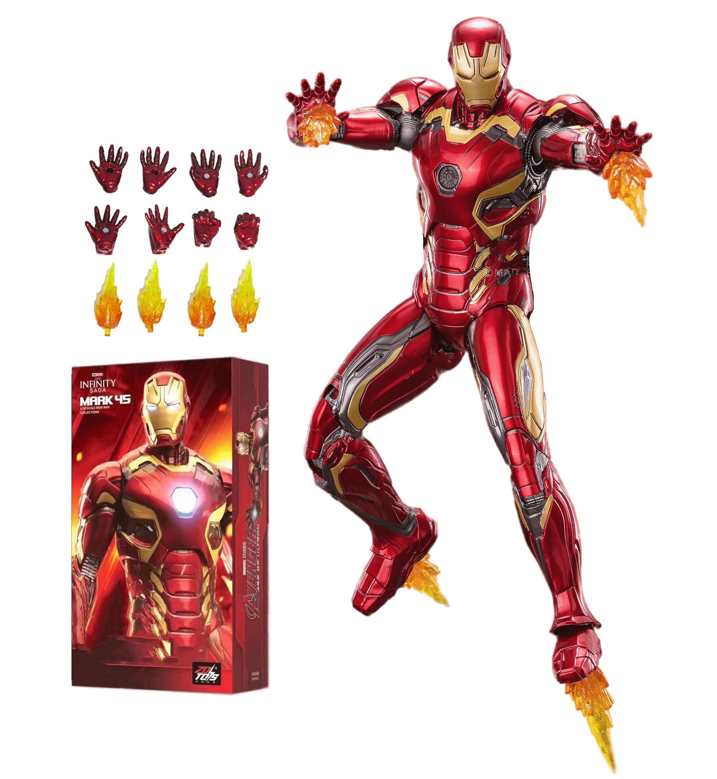 Lonullymege Ironman Action Figures Set 2-Pack 7 Inch All Joints Movable Collectable Toys-Full Metal Painting With Lots Of Accessories Suit-Up Model(Wm1 & Mk45)