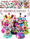 Glittery Garden 24 Pcs Party Hats Birthday Activity Kit with Stickers - Kids Fun Arts & Crafts. Make Your Own Animal & Monster T