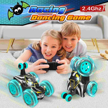 Kids Toys Bat Rc Car For Boys 4-7 - Cool Bat Monster Remote Control Crawler Toy 360 Flip Fast Stunt & 4Wd Light Up Wheel - Fun B