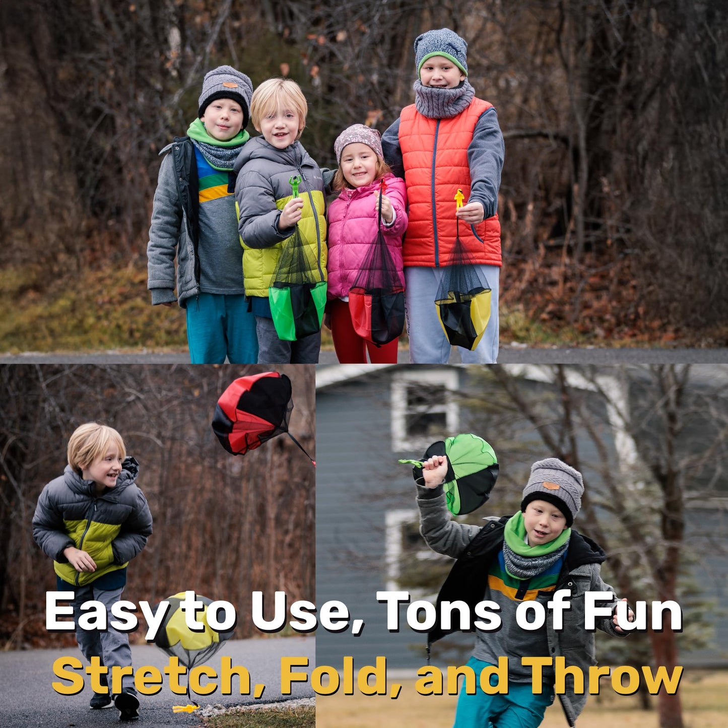 NUTTY TOYS Parachute Toys for Kids - Tangle Free Outdoor Flying Parachute Men Top Indoor & Outside 3 4 5 6 7 8 9 10 11 12 Year Old Best Christmas Stocking Stuffers Idea 2025 Unique Boy & Girl Gifts