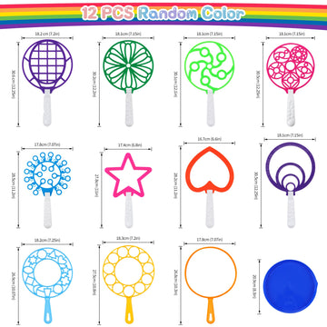 Oun Nana Bubble Wands Set, 12 Pcs Large Bubble Wands With Tray For Kids, Giant Bubble Wands Bubble Makers Bulk For Kids Summer Outdoor Bubble Party Favors