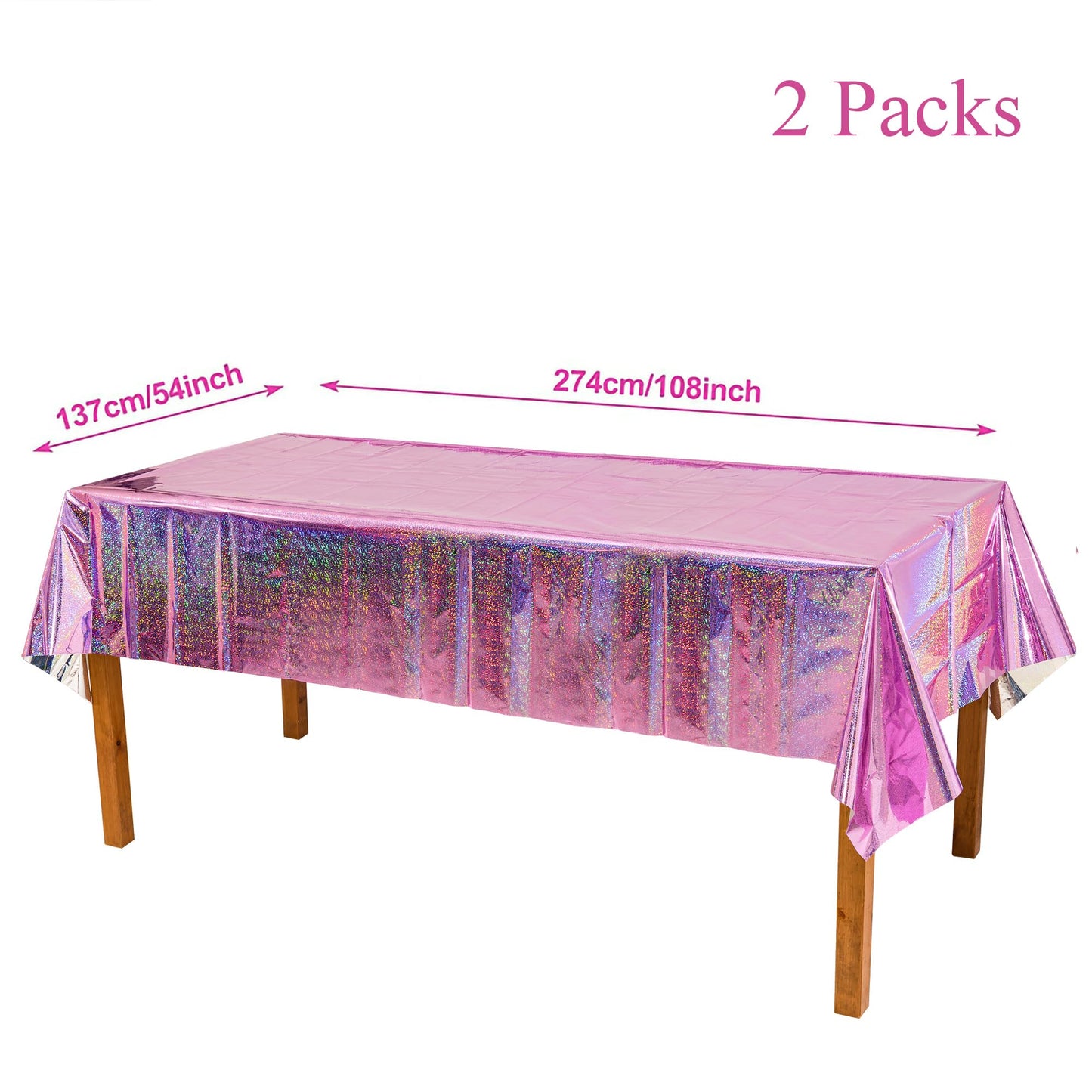 Greatril Pink Party Table Cloth Disposable Rectangle Tablecover For Birthdays Girls Princess Anniversary Celebration Tablecloth