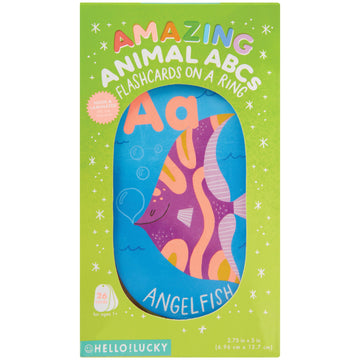 Hello!Lucky for C.R. Gibson: Amazing Animal ABCs Flashcards on a Ring for Kids - Learn On The Go - Makes a Great Gift for Ages 1