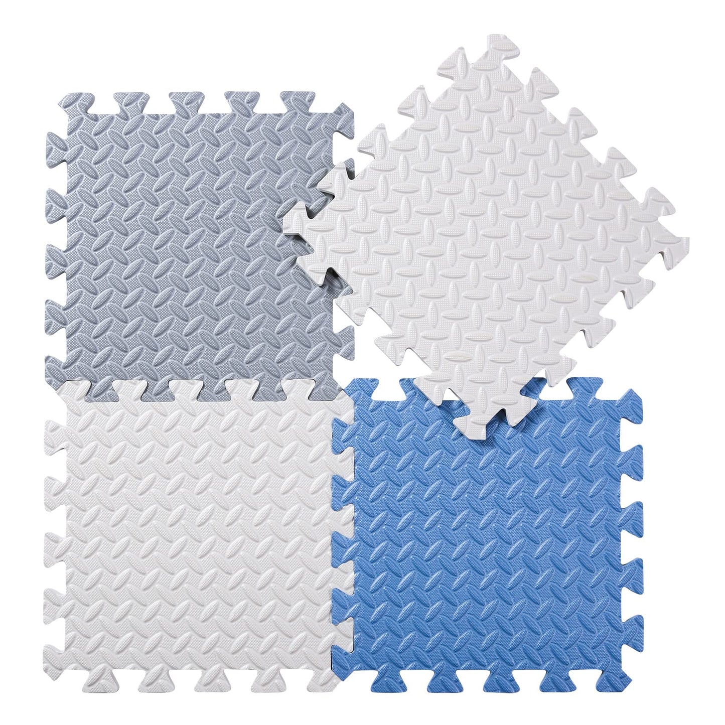 Tamiplay Foam Floor Mats for Kids, 12 x 12 Inch 16 Tiles 0.4'' Thickness Foam Play Mat, Non-Toxic Square Interlocking Floor Mats