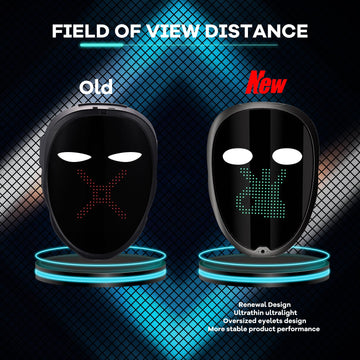 Led Mask With Gesture Control - Face-Transforming Light-Up Design, Cool Gifts For Kids & Adults - Rechargeable Halloween, Cospla