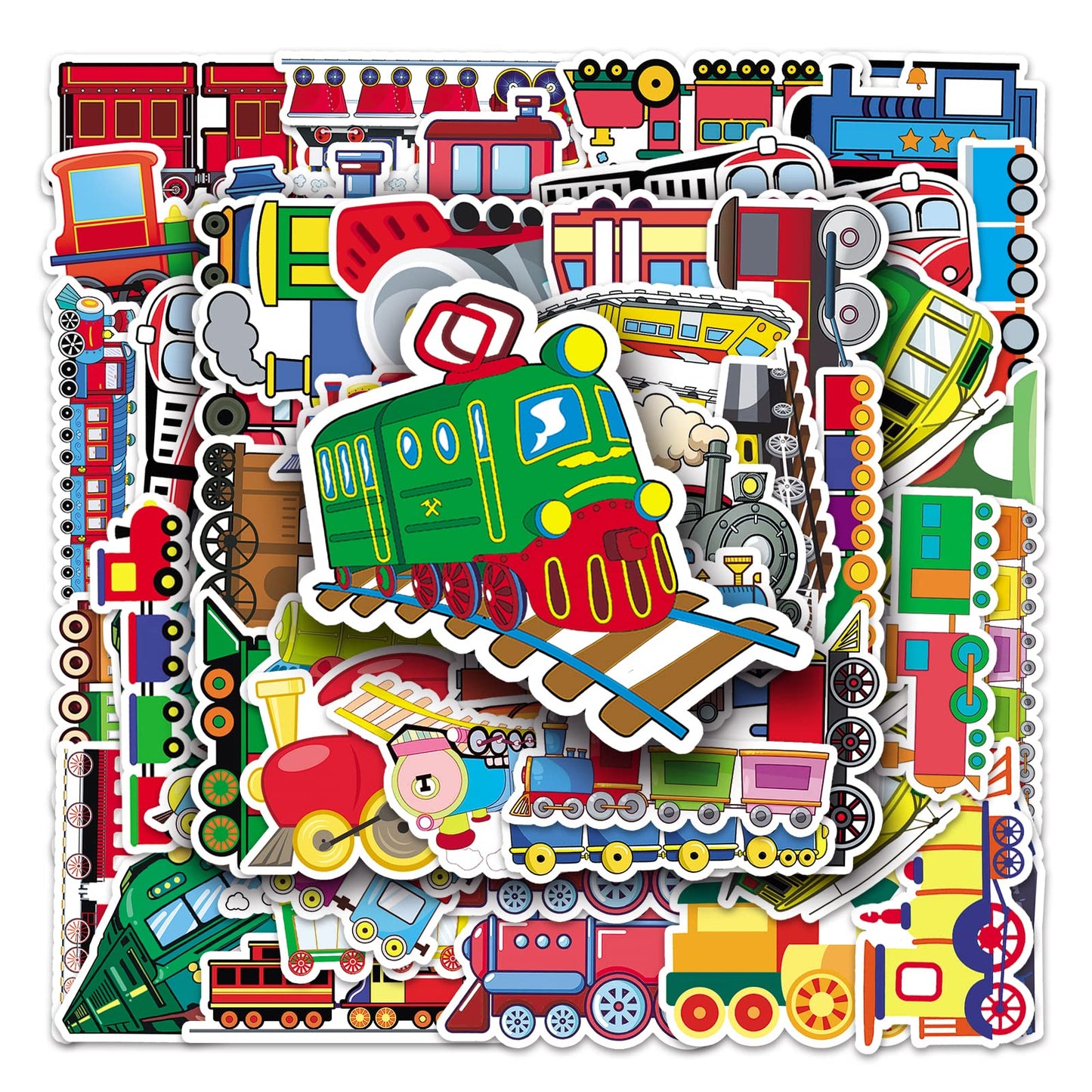100 Pcs Train Stickers, Vinyl Waterproof Train Stickers For Water Bottles, Laptop, Notebook, Scrapbook, Luggage, Cell Phone, Ska