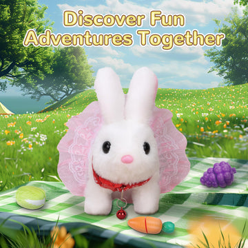 Walking Bunny Toys For Kids, Bunny Stuffed Animal Interactive Electronic Toys, Swinging Ears, Twitching Mouth And Nose, Easter C