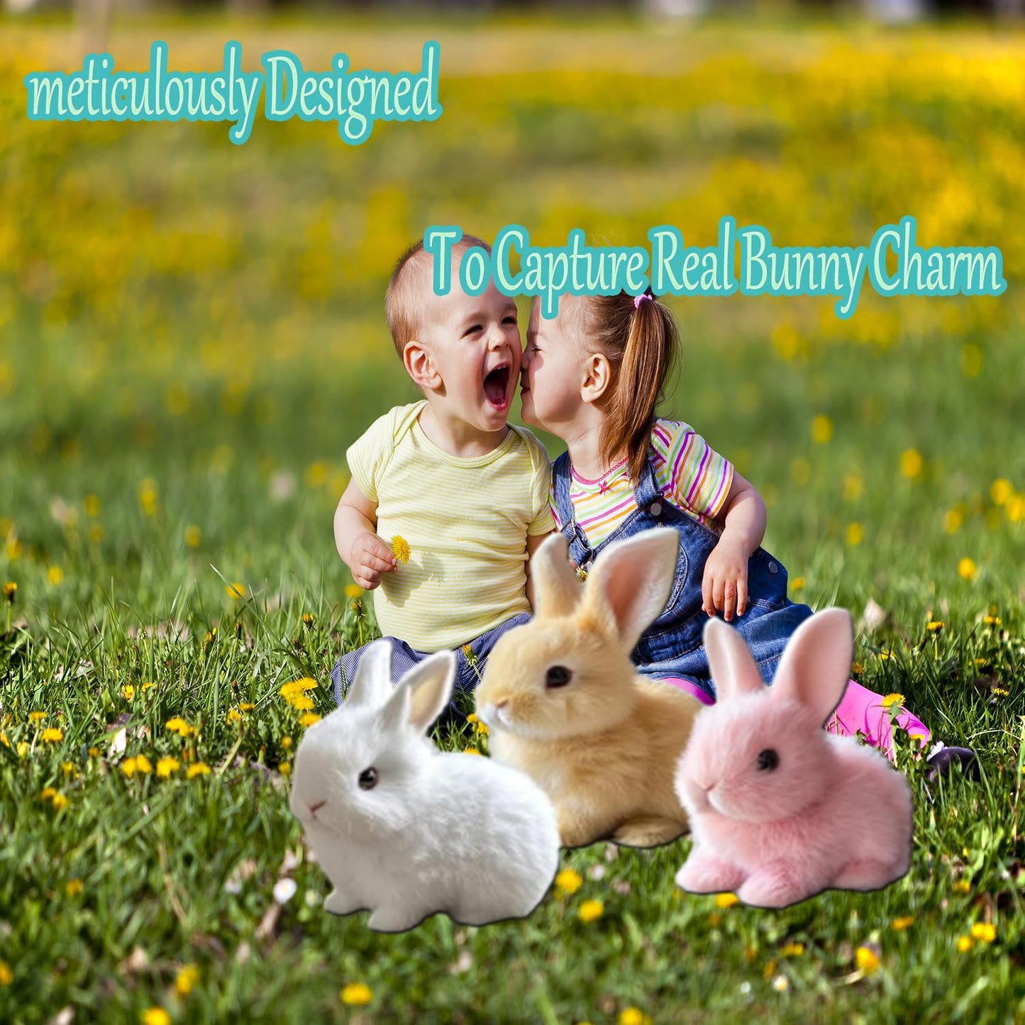 Yeopopshop Super Realistic Bunny Toys, Interactive Electronic Pet Toys, Fluffy That Can Breathe And Move, Easter Plush Bunny Chi